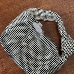 Sparkly Silver Crystal-Embellished Women's Bag